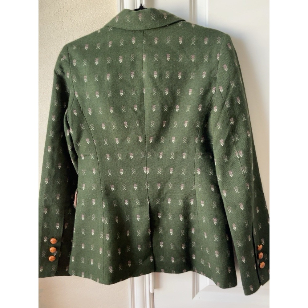 Mädchen Anthropologie Olive Green Blazer Womens S Equestrian Preppy Academia - Picture 4 of 7
